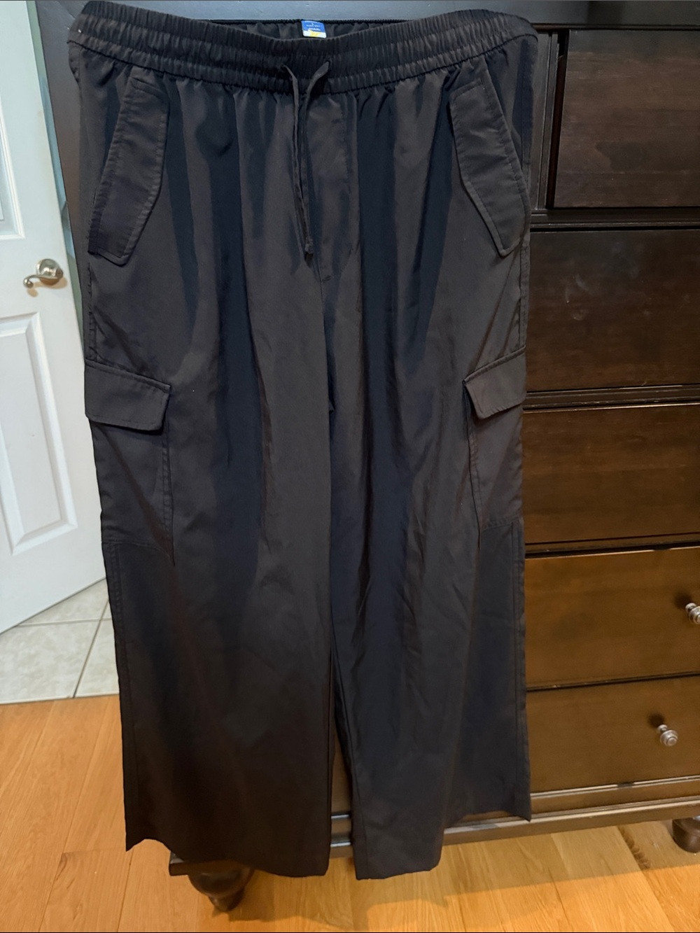 Womens Black Cargo Lounge Pants - old navy